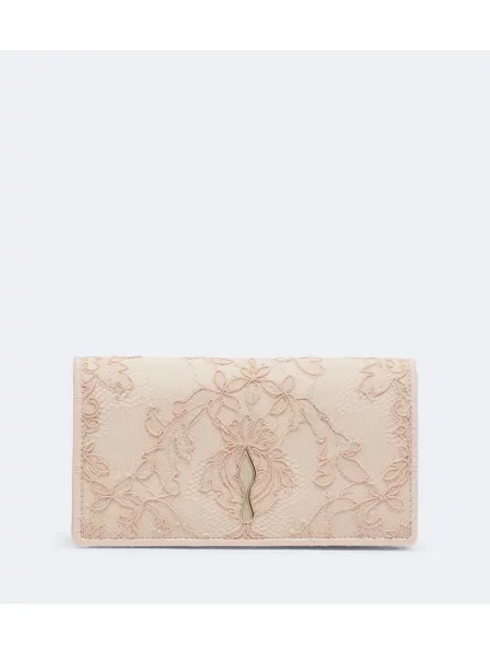 Geantă plic Christian Louboutin din satin roz