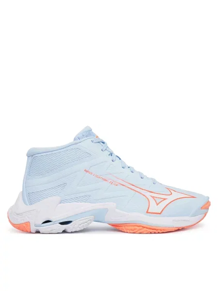 Batai uždaroms aikštelėms Mizuno Wave Lightning Elite Mid Šviesiai mėlyna