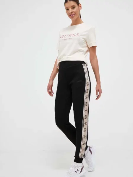 Спортивні штани Guess з аплікацією чорний