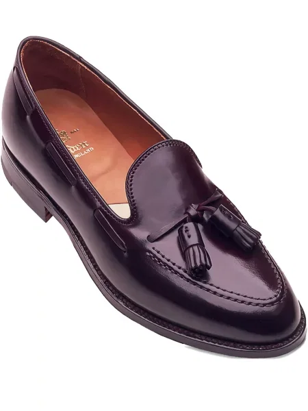 Pantofi loafer Alden din piele roșu