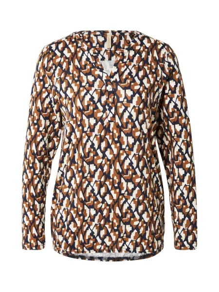 Soyaconcept Bluză FELICITY bej deschis / bleumarin / maro coniac alb