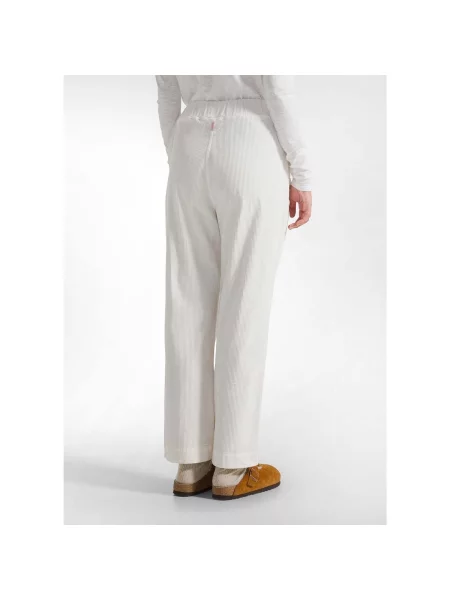 Pantaloni Deha de catifea cord alb