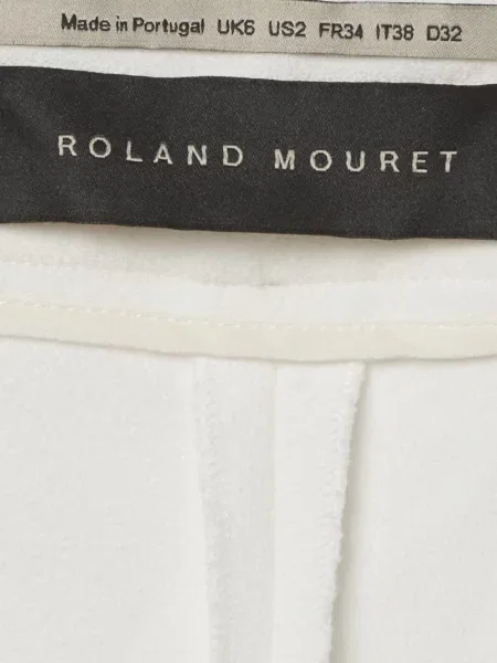 Κωνικό παντελόνι Roland Mouret από κρεπ λευκό
