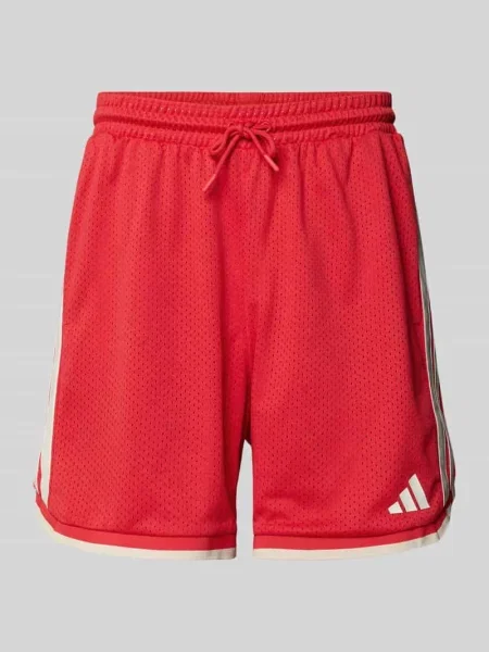 Szorty z elastycznym pasem i trokiem Adidas Sportswear czerwone