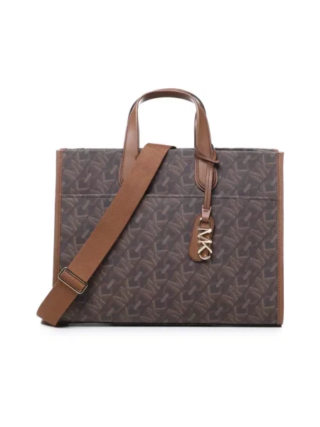Shopperka Michael Michael Kors z logo brązowa