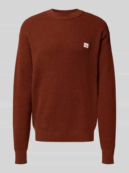 Sweter z dzianiny z naszywką z logo Calvin Klein Jeans