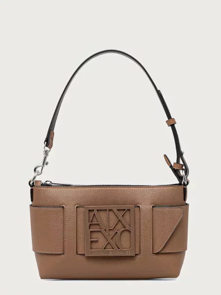 Armani Exchange geantă hobo de damă cu imitație de piele bej