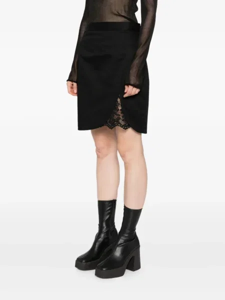 Fustă Blaklace cu model floral din dantelă negru