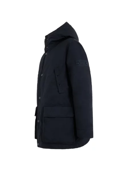 Къс пухено яке Stone Island камъни синьо