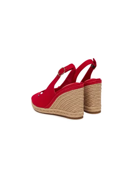 Espadrile Tommy Hilfiger Flag High Wedge Espad Slingback crvena