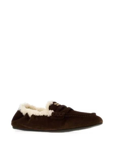 Pantofi loafer Miu Miu din piele de căprioară maro