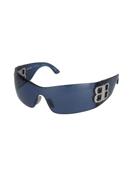 Lniane okulary przeciwsłoneczne Balenciaga Shield niebieskie