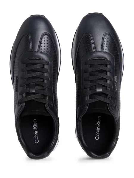 Calvin Klein Sneakersy Low Prof Runn Laceup Perf Lth čierna