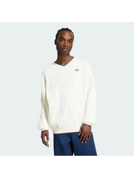 Bluza Cable Knit Crewneck biała