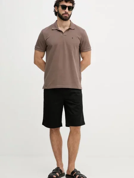 Polo majica Calvin Klein rjava