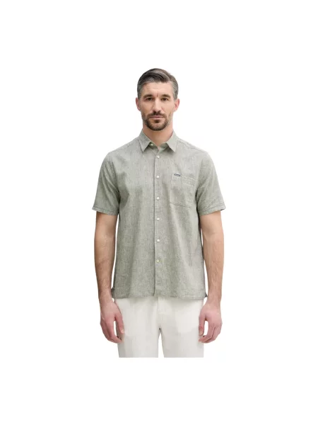 Barbour koszula z lnem zielona