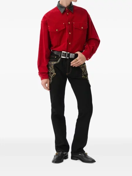 Cămașă Versace de catifea cord roșu