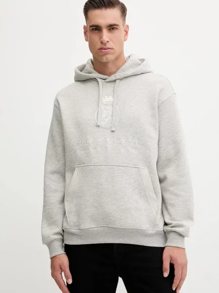 Pulover Tommy Hilfiger s kapuco siva