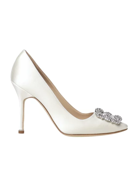 Czółenka Manolo Blahnik skórzana beżowa
