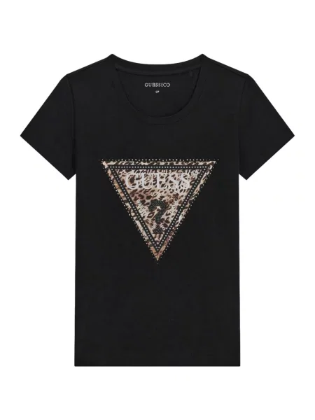 Leopárdmintás ruha Guess fekete