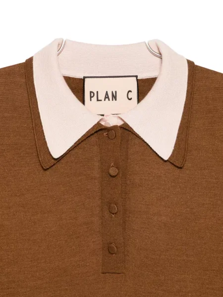 Gulerat tricou polo Plan C maro
