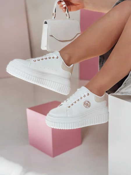 Sneakersy na platformie KITNOT Dstreet beżowe