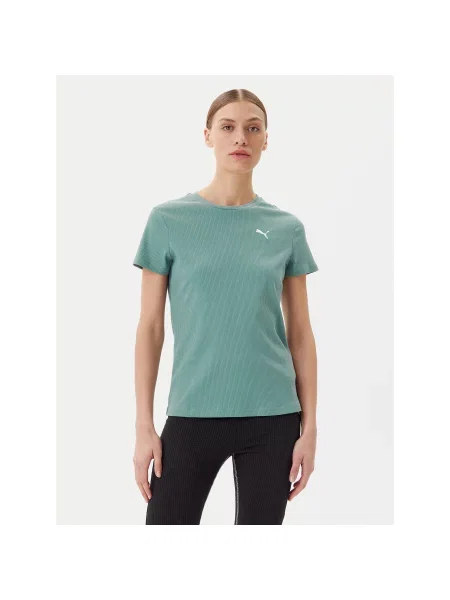 Puma Marškinėliai Ess Elevated Slim Fit žalia