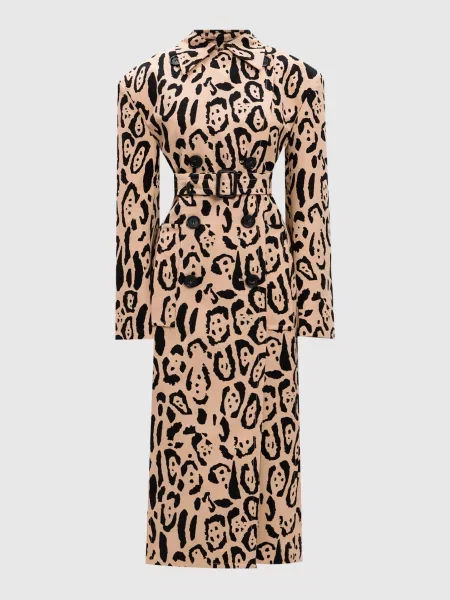 Двобортне пальто GREMBO в анімалістичний принт Max Mara Sportmax бежеве