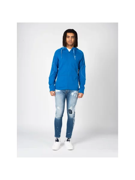 Sweter Fila z kapturem na siłownię niebieski