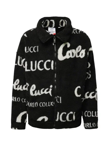 Carlo Colucci Jachetă fleece negru / murdar alb