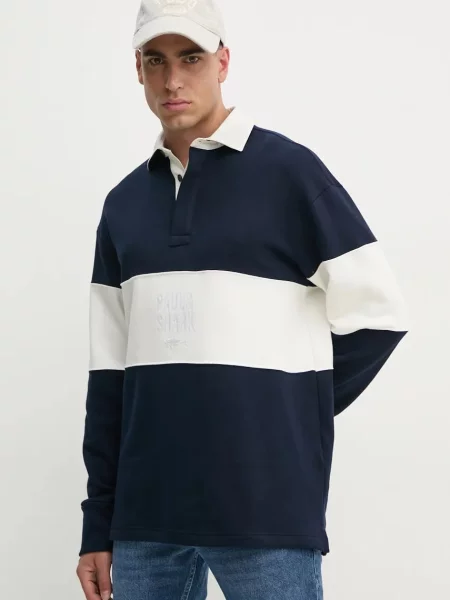 Bombažen pulover Paul&Shark mornarsko modra