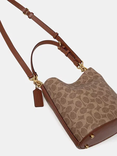 Geanta de piele Coach din piele bej