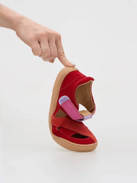 Замшеві Дитячі Сандалії OSIK Barefoot Sandals Flamingo Mini червоний