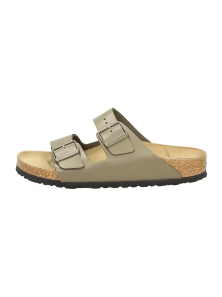 Klapki Birkenstock skórzane zielone