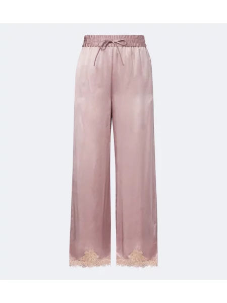 Pantaloni Valentino din satin roz