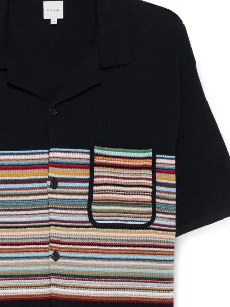 Ριγέ πλεκτό polo Paul Smith μπλε