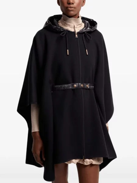 Cu centură geacă Moncler cu glugă negru