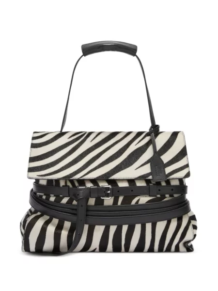 Geantă shopper Moschino cu imagine cu model zebră alb