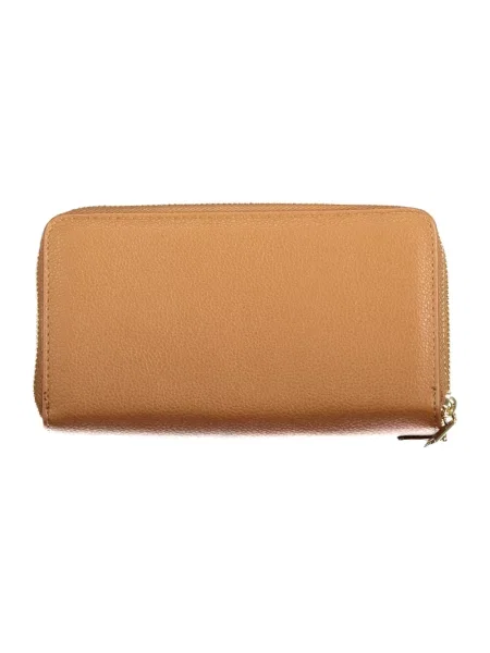 Lniany portfel Valentino Bags brązowy
