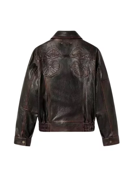 Kurtka skórzana Golden Goose brązowa
