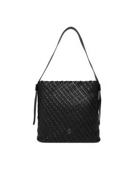 Ročna torba Tommy Hilfiger Th Braided Maxi Hobo črna