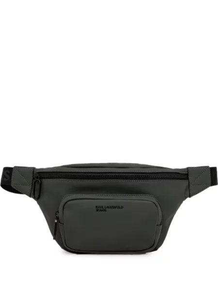 Curea Karl Lagerfeld Jeans cu autograf verde