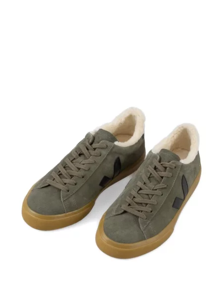 Sneakerși Veja Campo din piele de căprioară verde