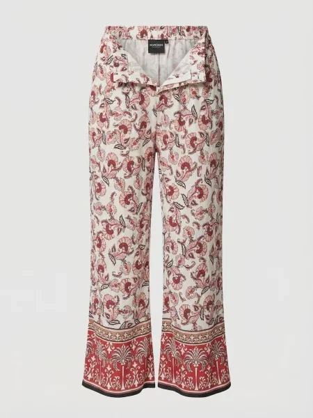 KOROSHI Pantaloni bej deschis / roșu negru