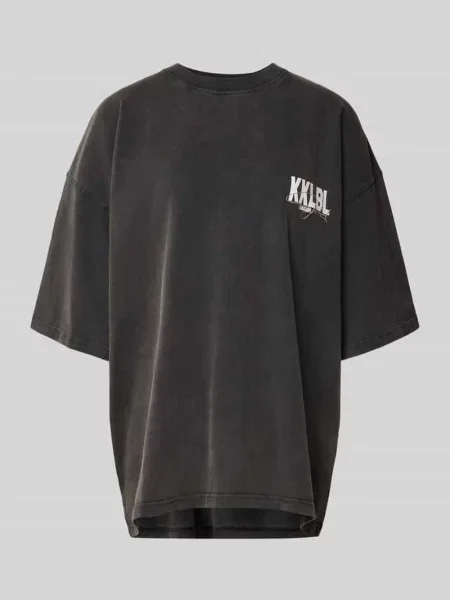 Oversized t-shirt z nadrukiem z logo Karo Kauer czarna
