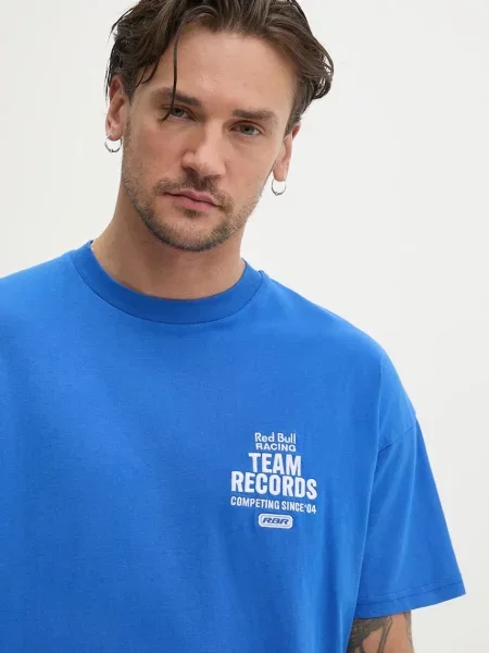 Тениска Red Bull Racing x Pepe Jeans TEAM RECORDS TEE лилаво с принт червено