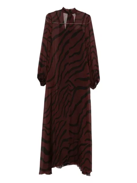 Sukienka Raquel Diniz z nadrukiem w zebrę garniturowa czerwona