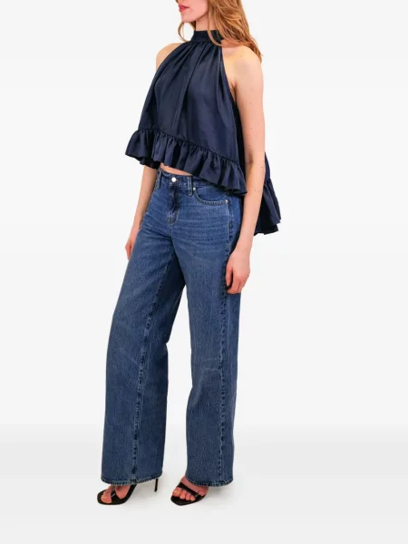 Jedwabna bluzka Azeeza niebieska