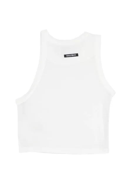 Top Halfboy fără mâneci alb
