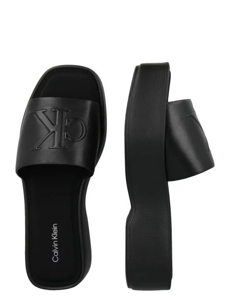 Calvin Klein De piele șlapi negru